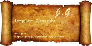 Jergler Gusztáv névjegykártya