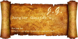 Jergler Gusztáv névjegykártya
